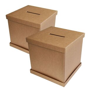 2 urnes carrées en kraft 25 cm