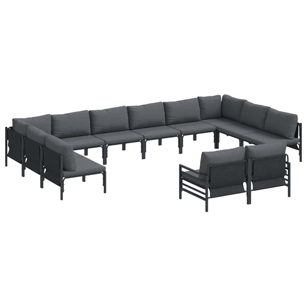 vidaXL Ensemble de canapé de jardin 12 Pièces Anthracite Acier