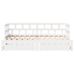 vidaXL Lit de jour avec gigogne et tiroirs sans matelas blanc 90x200cm