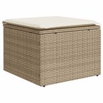 vidaXL Salon de jardin avec coussins 10 Pièces beige résine tressée