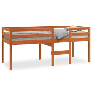 vidaXL Lit haut sans matelas cire marron 80x200 cm bois massif