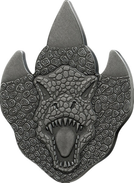 Monnaie T-REX Footprint Shaped 1/2 Oz Argent 2 Cedis Ghana 2026 (PRÉCOMMANDE)