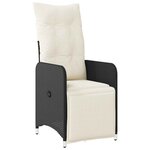 vidaXL Ensemble de bistro de jardin 5 Pièces coussins noir poly rotin