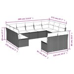 vidaXL Salon de jardin et coussins 11 Pièces marron résine tressée