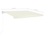 vidaXL Auvent manuel rétractable avec LED 4x3 5 m Crème