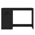 Bureau table poste de travail meuble d'ordinateur informatique étude avec tiroir 115 x 50 x 75 cm bois d'ingénierie noir 02_0023457