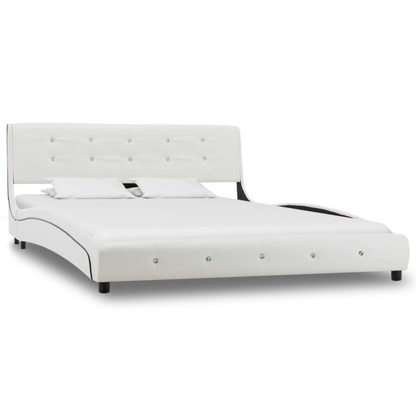 vidaXL Cadre de lit sans matelas blanc similicuir 135x190 cm