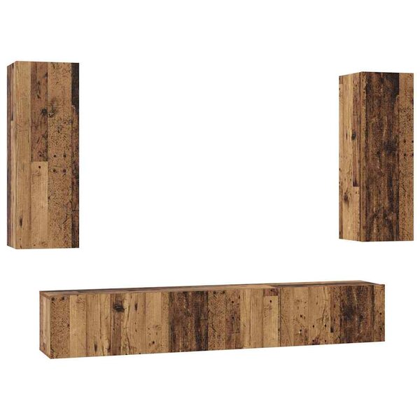 vidaXL Ensemble meuble TV 4 Pièces Bois ancien 30 5 x 30 x 90 cm