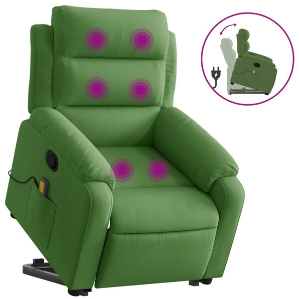 vidaXL Fauteuil de massage inclinable Vert clair Velours
