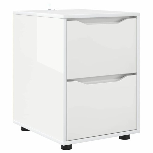 vidaXL Armoire de rangement Blanc brillant 40 x 48 x 57 cm