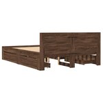 vidaXL Cadre de lit et tête de lit sans matelas chêne marron 120x200cm