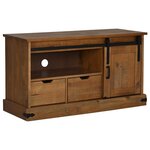 vidaXL Meuble TV HALDEN avec porte coulissante 110x40x60cm bois massif