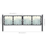 vidaXL Portail simple de clôture Noir 300x125 cm