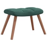 vidaXL Chaise à bascule avec repose-pied Vert foncé Velours