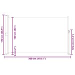 vidaXL Auvent latéral rétractable de patio 170x300 cm Gris