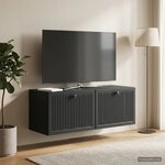 vidaXL Meuble TV mural Noir 78 5 x 31 x 30 cm Bois d'ingénierie