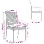 vidaXL Chaises de jardin 4 Pièces Noir et turquoise Poly Rattan et Acacia