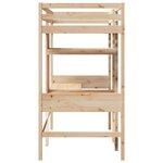 vidaXL Lit mezzanine avec bureau et étagères 90x200 cm pin massif