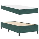 vidaXL Cadre de lit Vert foncé  vert et blanc 80 x 200 cm Velours