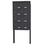 Bloc collectif Leabox  2x4  grade 3  simple face  Extérieur  fixation sur pieds à sceller   gris anthracite RAL 7016 finition brillante