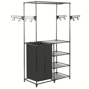vidaXL Porte-vêtements Acier et tissu non-tissé 87x44x158 cm Noir