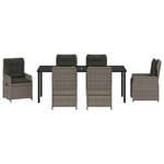 vidaXL Ensemble de salle à manger pour jardin 7 Pièces Gris polyrotin