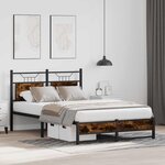 vidaXL Cadre de lit sans matelas chêne fumé 120x190 cm bois ingénierie