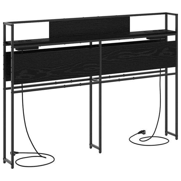 vidaXL Tête de lit de rangement Chêne noir 120 cm Bois d'ingénierie
