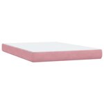 vidaXL Sommier à lattes de lit avec matelas et LED rose 140x210 cm velours