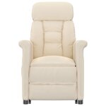 vidaXL Fauteuil inclinable de massage électrique Beige Microfibre