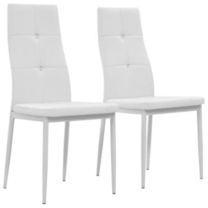 vidaXL Chaises à manger lot de 2 blanc similicuir