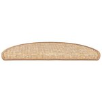 vidaXL Tapis d'escalier 15 pièces 56 x 17 x 3 cm Marron clair Demi-rond