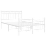 vidaXL Cadre de lit métal avec tête de lit/pied de lit blanc 120x190cm