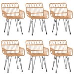 vidaXL Ensemble à manger de jardin 7 Pièces Résine tressée