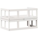 vidaXL Canapé de jardin extensible blanc bois massif de pin