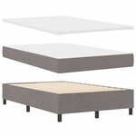 vidaXL Lit à ressorts avec matelas avec LED Taupe 120 x 190 cm tissu