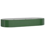 vidaXL Lit surélevé de jardin Acier galvanisé 249x100x36cm Vert