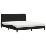 vidaXL Lit avec matelas noir 180x200 cm tissu
