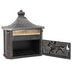 vidaXL Boîte aux lettres murale avec porte Bronze 40.5 x 15.5 x 44 cm