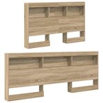 vidaXL Tête de lit de rangement Chêne Sonoma 120 cm Bois d'ingénierie