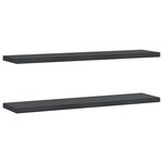 vidaXL Étagères murales 2 Pièces 100x23 5x3 cm noir acier inoxydable