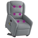 vidaXL Fauteuil de massage inclinable Gris clair Tissu