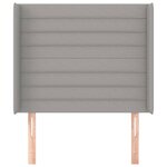 vidaXL Tête de lit avec oreilles Gris clair 83x16x118/128 cm Tissu