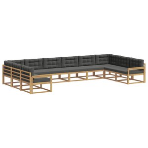 vidaXL Ensemble de canapés d'extérieur 10 pc Blanc et anthracite