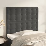 vidaXL Têtes de lit 2 Pièces Gris foncé 80x5x78/88 cm Velours