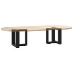 vidaXL Pieds de table basse en T  2 pièces  noir  30 x 25 x (30-31) cm  acier