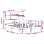 vidaXL Lit bibliothèque sans matelas blanc 120x200 cm bois pin massif