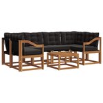 vidaXL Ensemble de canapés d'extérieur 7 pc Naturel et Noir