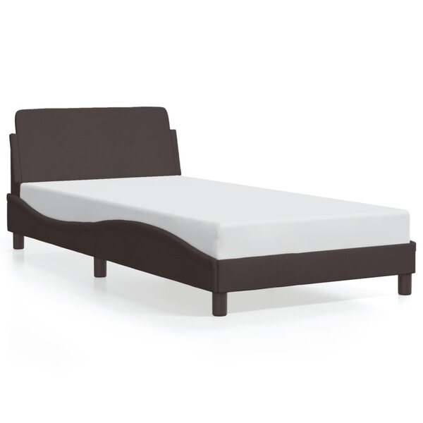 vidaXL Cadre de lit sans matelas marron foncé 100x200 cm tissu