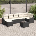 vidaXL Ensemble de salle à manger jardin 7 pièces avec coussins marron en rotin